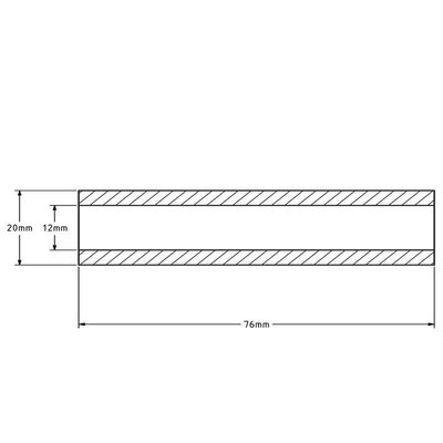 Wellenhülse - 20x12x76 mm | verzinkter Stahl