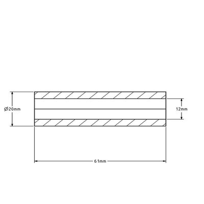 Wellenhülse - 20x12x61 mm | verzinkter Stahl
