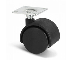 Schwarze Möbelrolle 40 mm - Platte - 25 kg