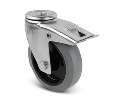 Elastische Gummi-Lenkrolle mit Bremse 125 mm - 220 kg
