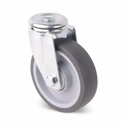 Thermoplastischer Gummi Lenkrolle 125 mm - Kugellager - 135 kg