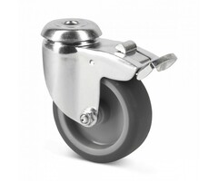 TPR-Gummi Lenkrolle mit Bremse 75 mm - 75 kg