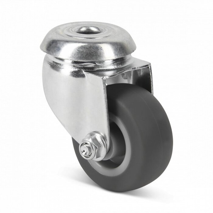 Gummilenkrolle 50 mm - Bolzenloch - 50 kg