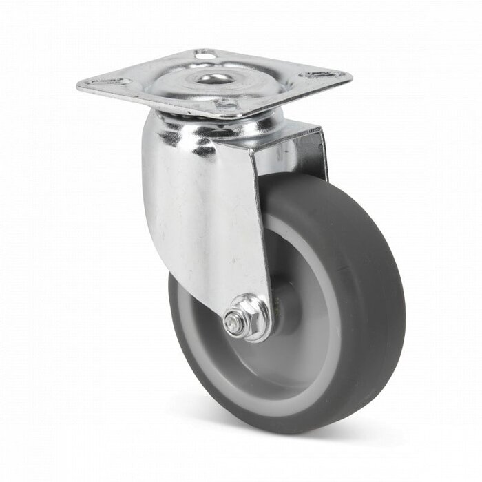 Gummilenkrolle 75 mm - Platte - 75 kg