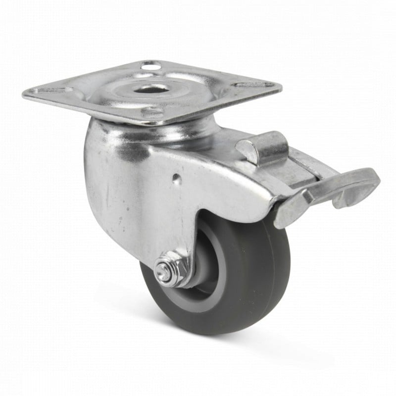 Apparate Lenkrolle mit Bremse 50 mm - Platte - 50 kg