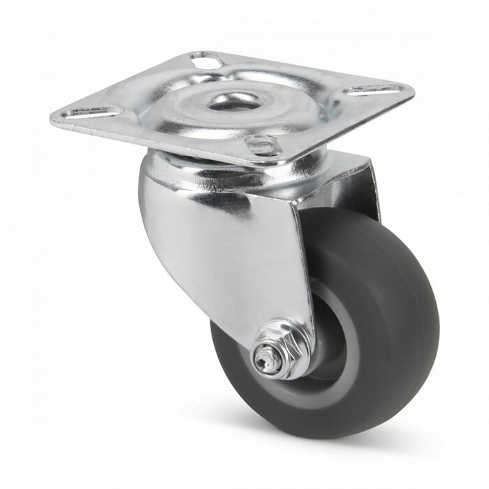 Gummilenkrolle 50 mm - Platte - 50 kg