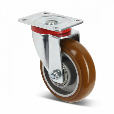 PU Lenkrolle 125 mm braun konvex - 310 kg