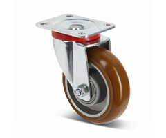 Bombierte PU Lenkrolle 100 mm - 270 kg