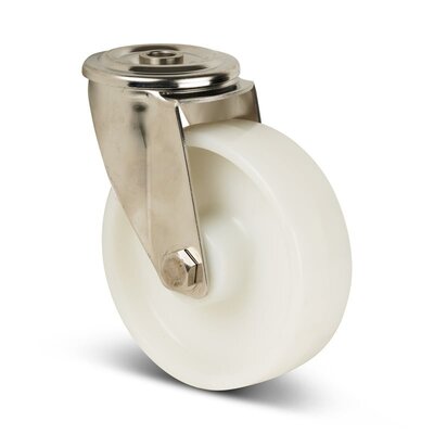 Edelstahl Lenkrolle 125 mm - Nylon - 200 kg
