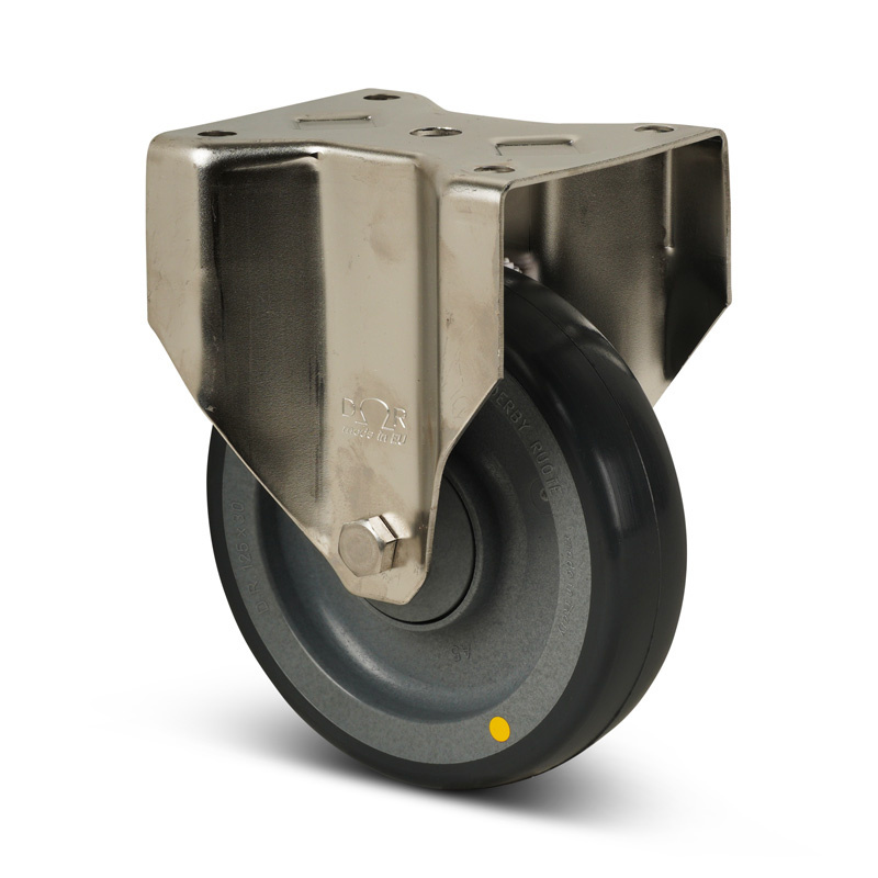 ESD-Polyurethan-Bockrolle 125 mm - Edelstahl - 200 kg
