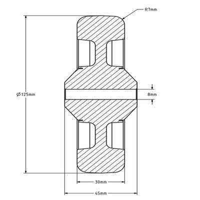 Derby Ruote ESD Rad aus rostfreiem Stahl 125 mm - antistatisch PU - 200 kg
