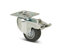 TPR-Gummi Lenkrolle mit Bremse 50 mm - Kugellager - 50 kg