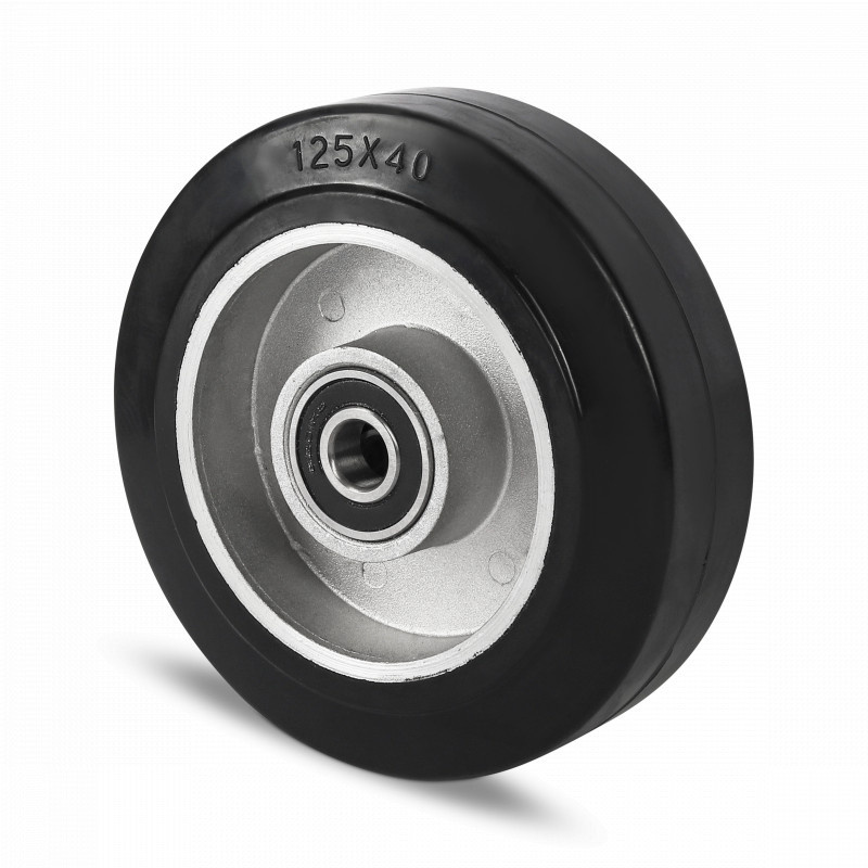 Gummirad 100 mm - Kugellagerbohrung 15 mm - 160 kg