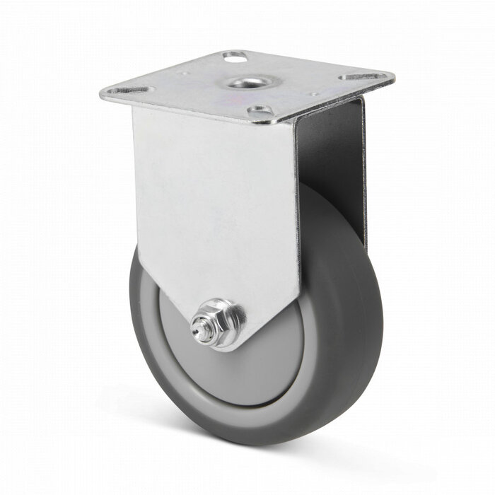 Gummi Bockrolle 75 mm - Kugellager - Platte - 75 kg