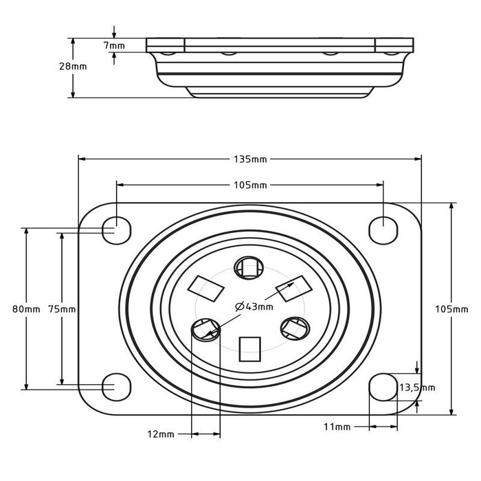 Axiallager - Drehverbindung 135x110 mm