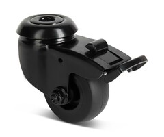 Schwarze Lenkrolle mit Bremse 50 mm - 50 kg