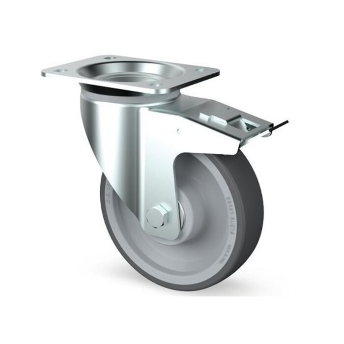 PU Lenkrolle mit Bremse 160 mm - Kugellager - 350 kg
