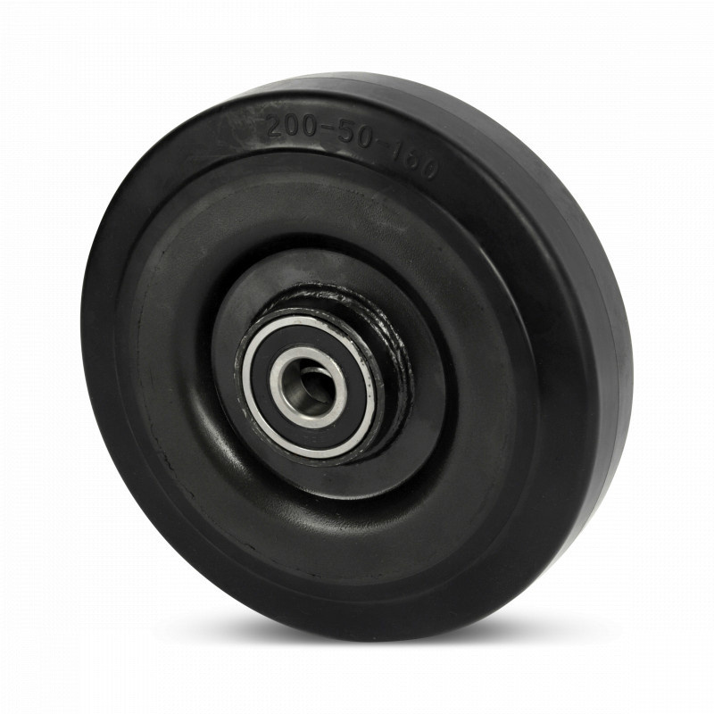 Gummirad 160 mm - Kugellagerbohrung 20 mm - 400 kg