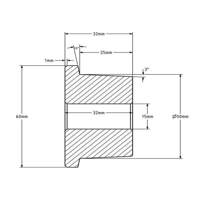 Spurkranzrad Guss 50 mm - 400 kg