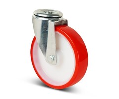 PU Lenkrolle 200 mm - Bolzenloch - Rollenlager - 400 kg