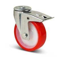 PU Lenkrollen mit Bremse 80 mm - 130 kg