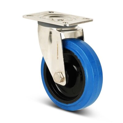 Edelstahl Lenkrolle 80 - Elastik-Gummi - 110 kg