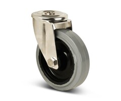 Edelstahl Lenkrolle 125 mm Gummi - 190 kg