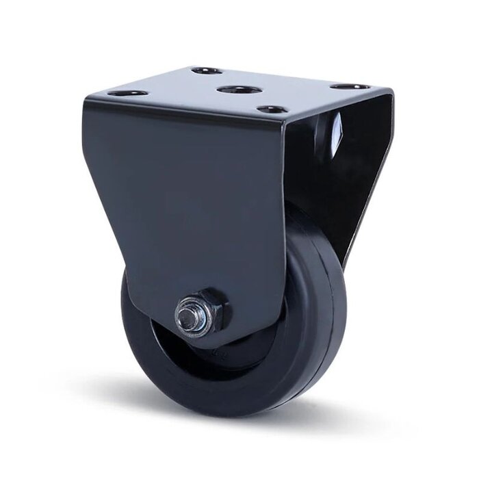 Schwarze Bockrolle 50 mm - Kugellager - Platte - 50 kg