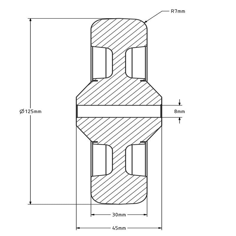 Derby Ruote ESD Rad aus rostfreiem Stahl 125 mm - antistatisch PU - 200 kg