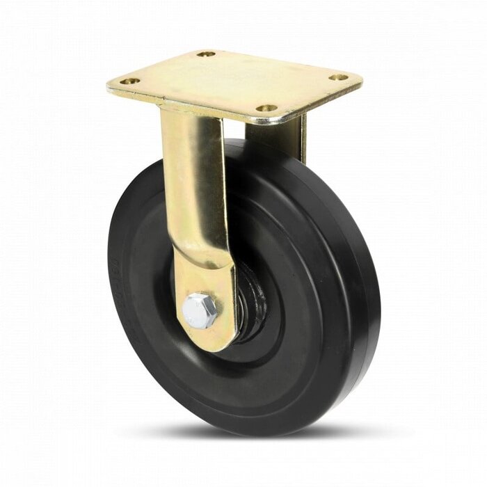 Elastische Gummi-Schwerlast-Bockrolle 200 mm - 550 kg
