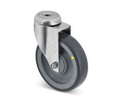 ESD-Polyurethan-Lenkrolle 80 mm - Edelstahl - 50 kg