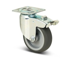 TPR-Gummi Lenkrolle mit Bremse 75 mm - 75 kg