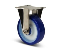 Edelstahl PU Bockrolle 100 mm - 150 kg