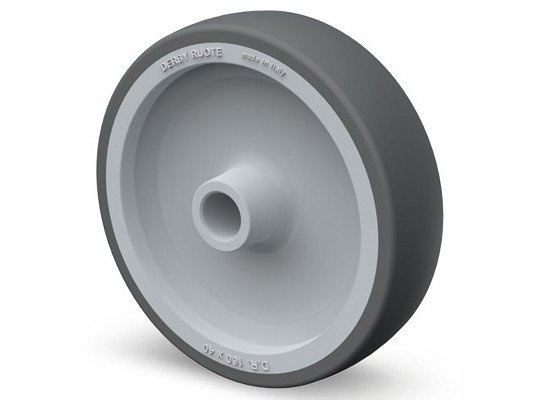 Gummirad 100 mm - Bohrung 12 mm - 100 kg