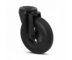 Pannensichere Schwarze Lenkrolle 200 mm Polyurethan geschäumtes - 100 kg