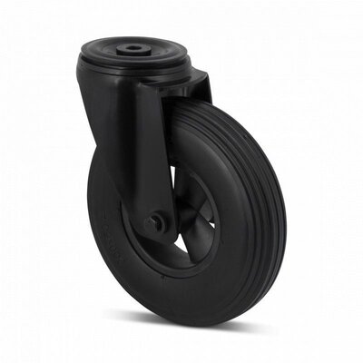 Schwarz geschäumte PU Lenkrolle 200 mm - 100 kg