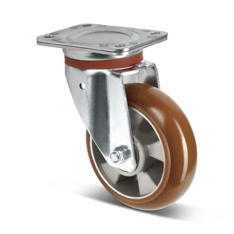 Bombierte PU Lenkrolle 200 mm - 600 kg