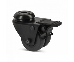 Doppelte schwarze Lenkrollen mit Bremse 50 mm - 80 kg