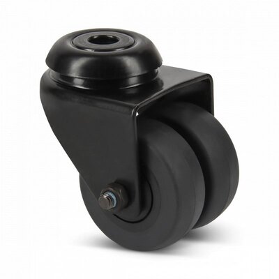 Schwarze Doppelrolle 50 mm - Rückenloch - 80 kg