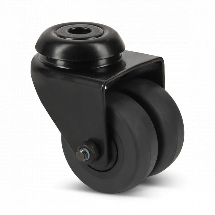 Schwarze Doppelrolle 50 mm - Rückenloch - 80 kg
