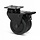Doppelte schwarze Lenkrollen mit Bremse 75 mm - Platte - 100 kg