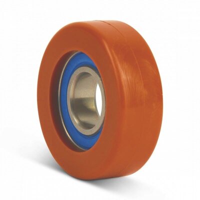 Führungsrolle aus rostfreiem Stahl 40x20 mm - Polyurethan - 90 kg