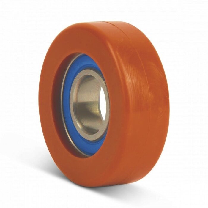 Führungsrolle aus rostfreiem Stahl 40x20 mm - Polyurethan - 90 kg