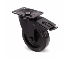 Schwarze Lenkrolle mit Bremse 100 mm - 150 kg