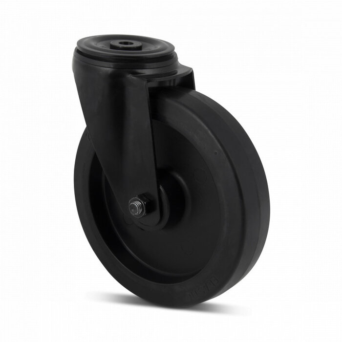 Schwarze Lenkrolle 200 mm - Rollenlager - 400 kg