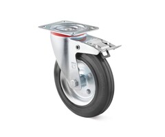 Vollgummi Lenkrolle mit Bremse 200 mm - 205 kg