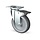 Lenkrollen mit Bremse aus Edelstahl 75 mm - Gummi - 60 kg