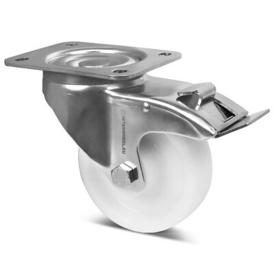 Edelstahl Lenkrolle mit Bremse 125 mm - Polyamid - 500 kg