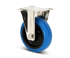 Bockrolle aus rostfreiem Stahl 125 mm Gummi - 190 kg