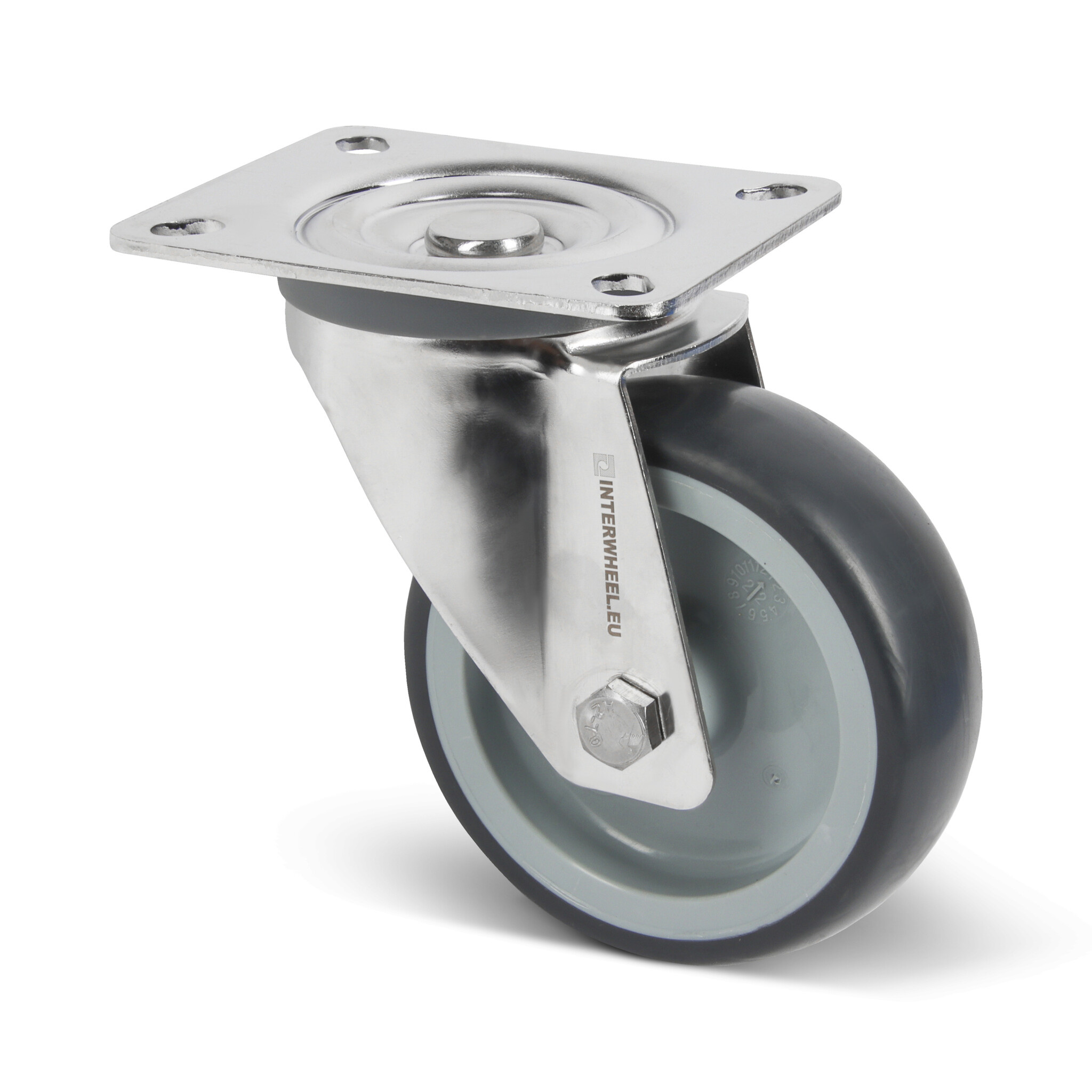 Edelstahl Lenkrolle 100 mm - Gummi - 100 kg